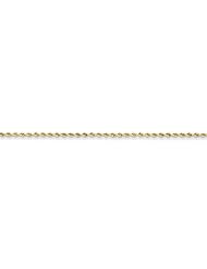 10k Yellow Gold 22in 1.75mm Handmade D/C Rope Necklace Chain. Metal Wt- 4.07g