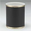 Budget Series Round Vinyl Wastebasket Black Gold Trim