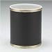 Budget Series Round Vinyl Wastebasket Black Gold Trim