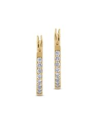 Diamond (0.48 Ct, IJ-SI), 18 Kt Yellow Gold Eternity Hoop Earrings