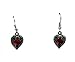 Fallen Dark Angel Wings & Red Heart Gothic Earrings