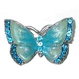 Rhinestone Crystal Butterfly Pin Brooch BLUE - Decorative Accessory