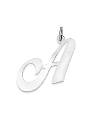 14k White Gold Small Fancy Script Initial A Letter Charm YC651A
