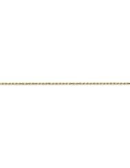 14k Yellow Gold 14.00 Inches 1.40mm Wide Solid D/C Machine-Made with Lobster Rope Chain Anklet. Weight: 3.74 Grams - 30 Day Money Back Guarantee