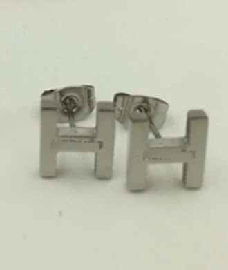Women's Jewelry Stainless Steel Ear Stud Rose Gold and Silver (H-silver)