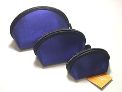 Lantern Moon Lapis Blue Clam Shell Set of 3 Case Nested Pouches