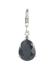 Oscaro Charms 925 Sterling Silver Brilliant CZ Black Click-on Charm Lobster Clasp for Thomas Sabo Style Bracelets and Necklace