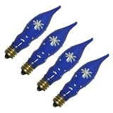 Westinghouse 03253 - 4 watt 120 volt CA5 Blue Snowflake Flame Bulb 4 Pack Christmas Light Bulbs