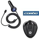 Motorola Original OEM Accessory Bundle- Auto Car Charger Syn0847 / VC700 + BLT-04 Bluetooth Headset Carrying Case