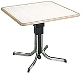 Adjustable Flip-Top Tables - Mobile Adjustable Height Brown Base with Tilt Top - Black Table Legs