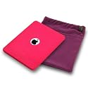 APPLE IPAD 3 PC EXECUTIVE ACCESSORY PACK - RED FROSTED GEL CASE,  SCREEN PROTECTOR, PURPLE POUCH PART OF THE QUBITS ACCESSORIES RANGE