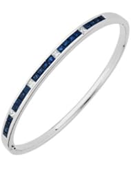Sapphire and Diamond Bangle in 18kt White Gold