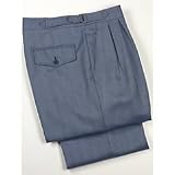 Herringbone Wool D-Ring Box Pleat Trousers