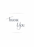 Adams Thank You Greeting Cards, 5.25 x 3.5 Inch, 20 Cards and Envelopes, White with Blue Print (PNC101)