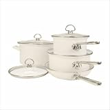 Best sale price for Chantal 7 Piece Enamel-on-Steel Cookware Set, White Glossy. Free Shipping.