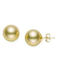 PremiumPearl 9-11mm Medium Golden South Sea Pearl Earrings AAA Quality