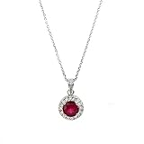 Katie Holmes Inspired Ruby Red CZ Necklace
