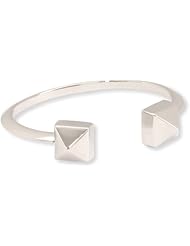 Giuseppe Zanotti Single Silver Finish Pyramid Cuff Bracelet