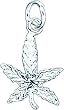 Sterling Silver Marijuana Leaf Charm