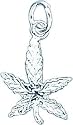 Sterling Silver Marijuana Leaf Charm
