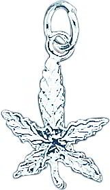 Sterling Silver Marijuana Leaf Charm