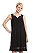 Abendkleid Ballkleid Cocktail-Kleid mit Falten Schwarz - Fever