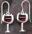 Solid Sterling Silver Red Wine CZ Sterling Silver Earrings
