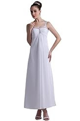 One Shoulder Sleeveless Empire   Waistline Belted  Dress