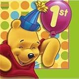 Pooh's 1st Birthday Paper Beverage Napkins (16 count)