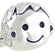 STERLING Silver BOY European BEAD fits 3mm Cable 