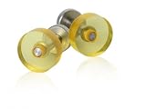 BLOCK Silver Cufflinks by Top UK Designer in SUNNY YELLOW with Presentation Box
