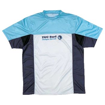 タウン&カントリー メンズルーズフィット半袖メッシュTシャツ TDS-6200 ライトブルー×ホワイトM
