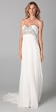 Marchesa Silk Crepe Gown with Embroidered Bodice