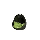 Outdoor Woven Wicker Kiwi Green Hanging Chair w/Pillows