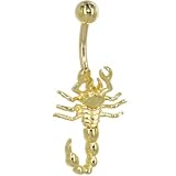 Solid 14KT Yellow Gold SCORPION Belly Ring