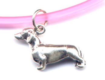 Childrens Toyshop  Sporting Goods : 8" Pink Dachsund Ankle Bracelet Sterling Silver Jewelry