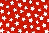 Fitted Pack N Play (Graco Square Playard) Sheet - Primary Stars White On Red Woven - Made In USA