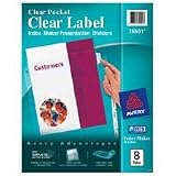 Divider/Sheet Protector,w/ Clear Pocket,Punched,8-Tab,Clear, Sold as 1 set