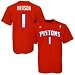adidas Detroit Pistons #1 Allen Iverson Red Net Player T-shirt (Large)