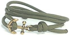 Adjustable Nautical Anchor Wrap Paracord Bracelet - Green