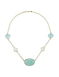 14KT Yellow Green Chalcedony Necklaces Length = 18