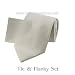 Apparel : New Mens Solid Snowy Gray Tie Necktie Hanky Set