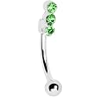 Peridot Green Trio Gem Eyebrow Ring