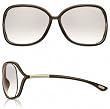 TOM FORD RAQUEL TF76 692 TRANSPARENT DARK BROWN FRAME BROWN GRADIENT LENS SUNGLASSES