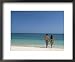 Couple Walking on Sandy Beach, Chapera Island (Contadora), Las Perlas Archipelago, Panama People Framed Art Poster Print by Sergio Pitamitz, 22x18