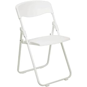 Set of 6 White Plastic Folding Chair [RUT-I-WHITE-GG] by Furniture Crew