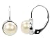 Freshwater White Button 7mm Pearl Earrings in 14K White Gold