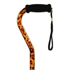 Offset Handle Aluminum Cane, Leopard, QTY: 1