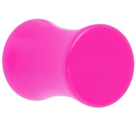 2 Gauge Hot Pink Acrylic Saddle Plug