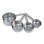 Faringdon Set Of 4 Stainless Steel Measuring Cups, 60, 80, 125, 250ml